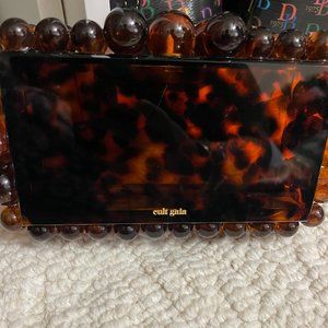 Beaded Marble Acrylic Tortoise shell Clutch